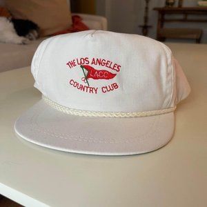 Vintage The Los Angeles Country Club LACC cord flat brim adjustable back hat Imp